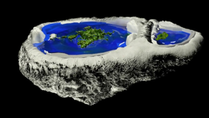 A large rock formation in the middle of a field with Devils Tower in the background

AI-generated content may be incorrect.
